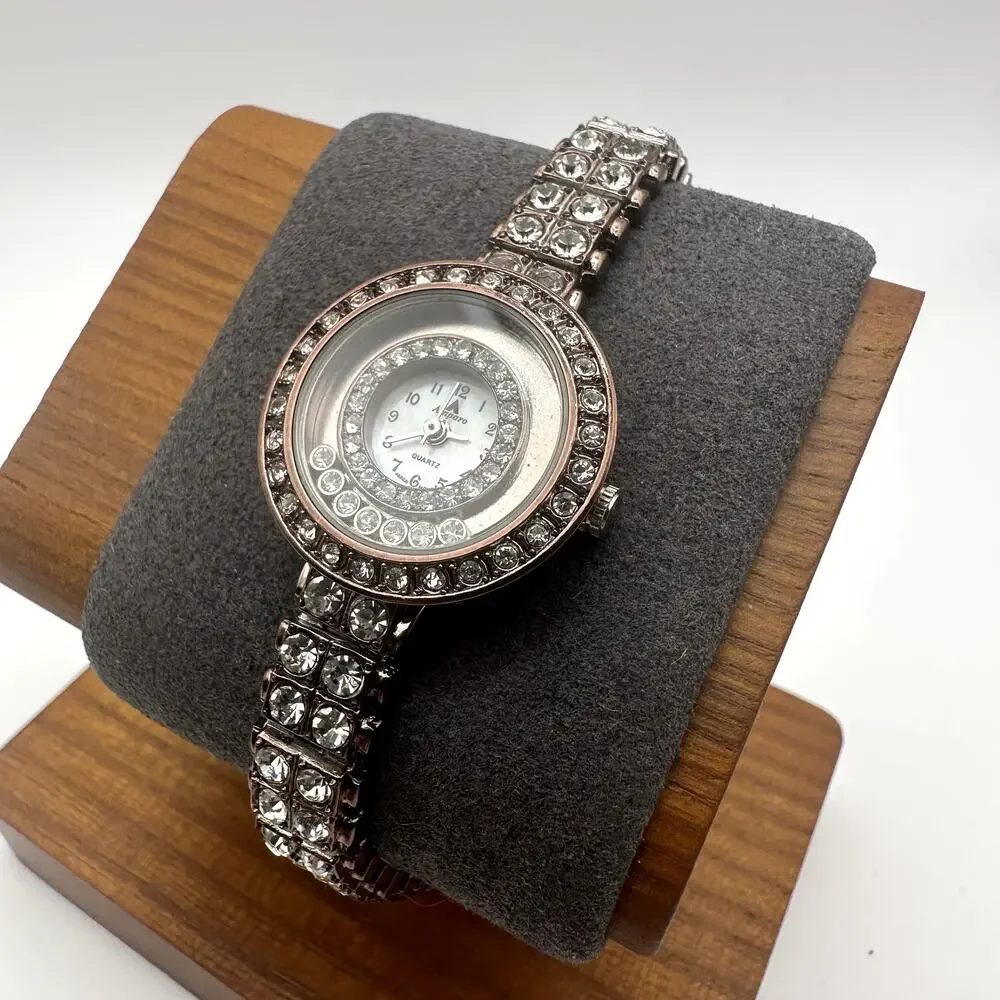 Amparo SW-1302 Women’s Crystal Bracelet Watch Plum Tone Quartz